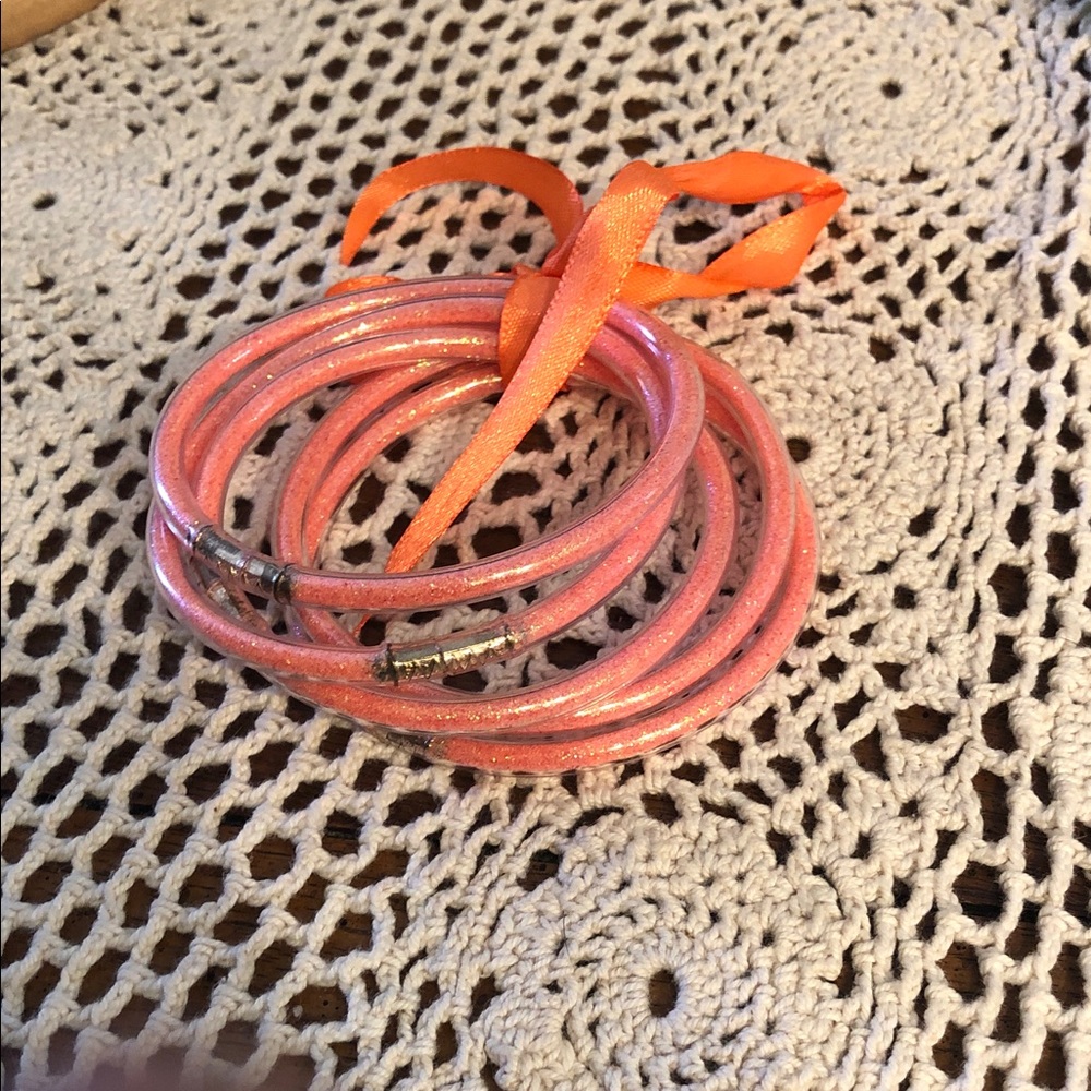 Girls Glitter Pink Wrap Bracelet with Ribbon Tie